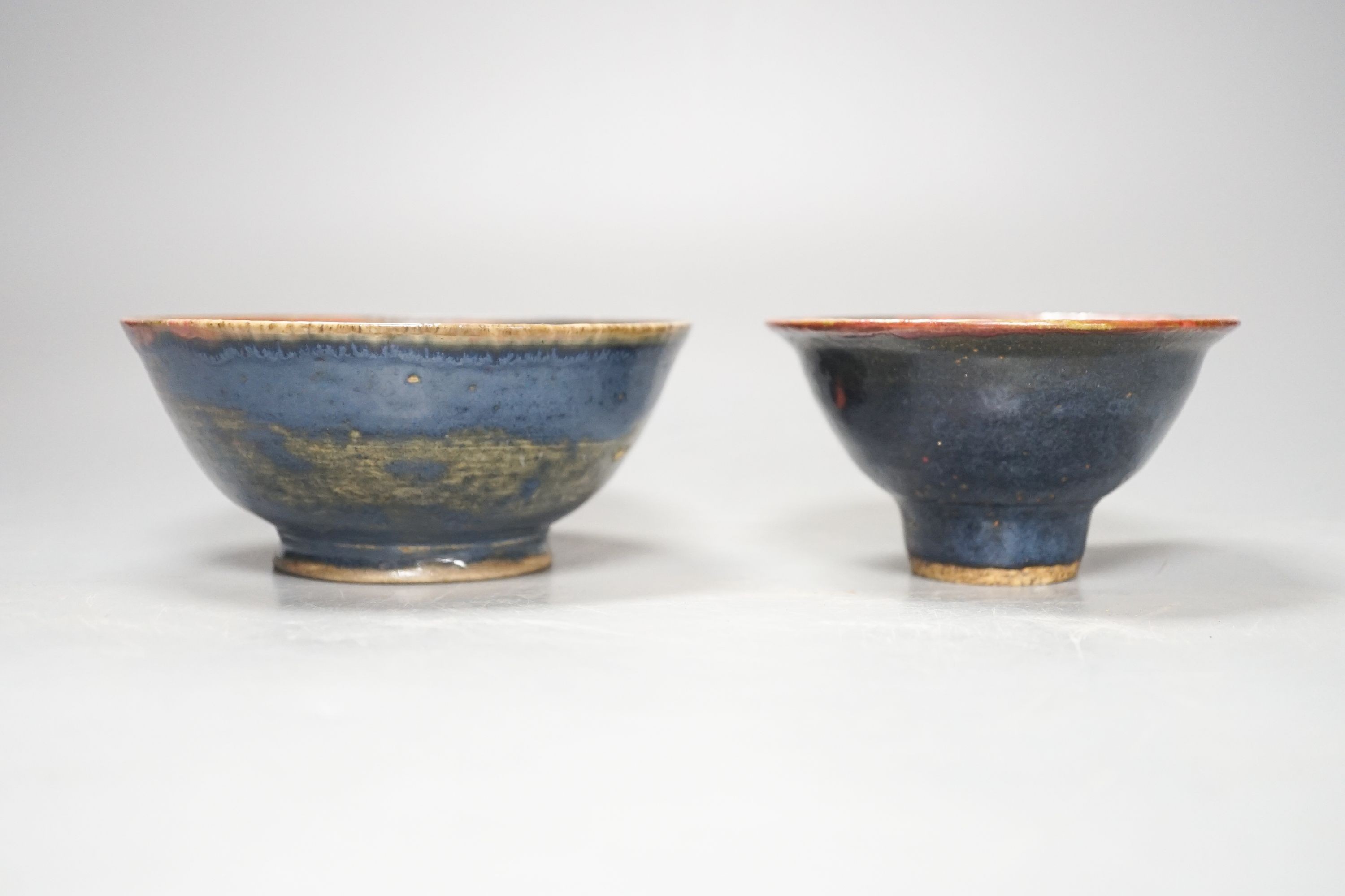 Two Chinese Henan type black glazed bowls, Qing dynasty 15.5cm